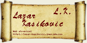 Lazar Kašiković vizit kartica